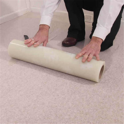 Anti Paint Spills 24 Inch 3,4mil Self Adhesive Carpet Protector Film For Hotel Renovation