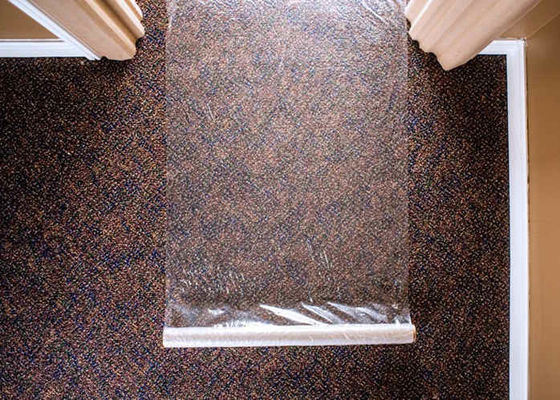 3 Mil Single Side Adhesive Carpet Masking Film Water Based Acrylic Heavy Duty