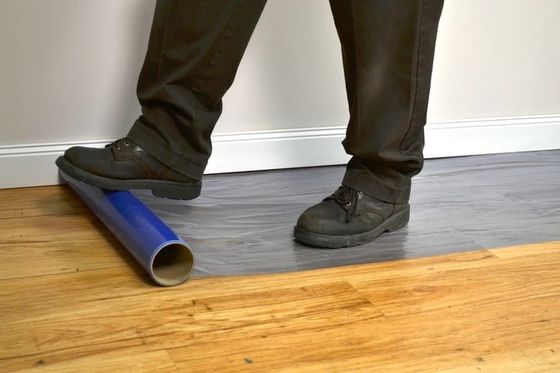 Wooden Floor Protection Film 3 Mil Reverse Wound Blue Adhesive Cover