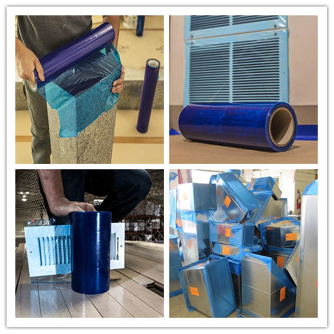 Duct Protection Film, 24 Inch X 200 Feet, Made In USA Temporary Protective Film For Hvac Ductwork Blue Self Adhesive Duct Protector Film With Clean Removal Blue 24 Inch X 200 Feet